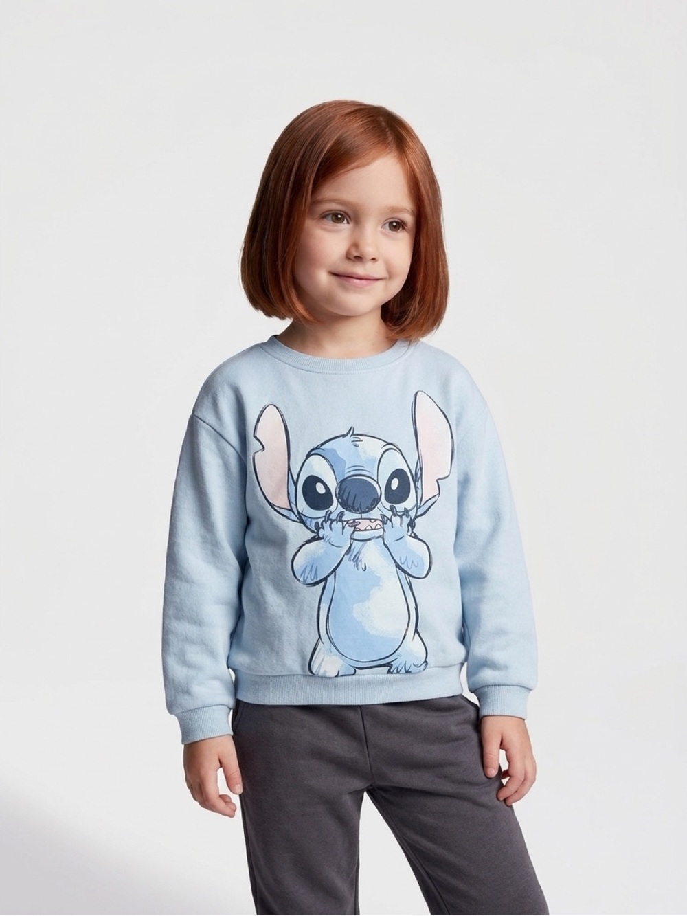 H&M Light Blue Stitch Character Sweatshirt